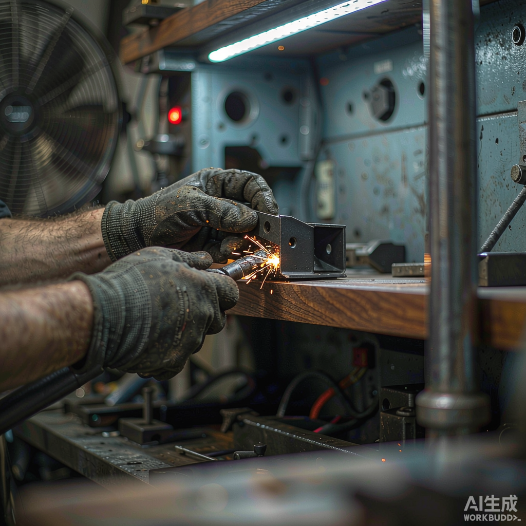 Craftsmanship detail â steel rack being assembled in the workshop