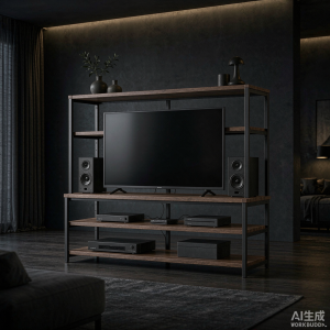 Plateau 4-Shelf Media Rack