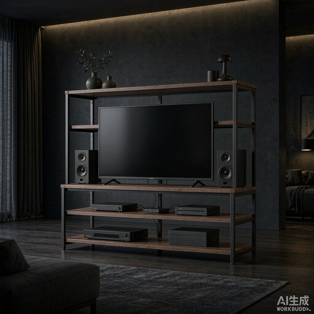 Plateau 4-Shelf Media Rack