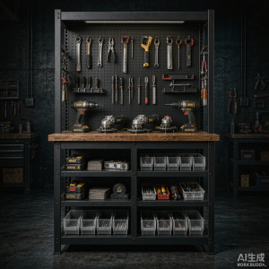 Slate Workshop Rack with Pegboard